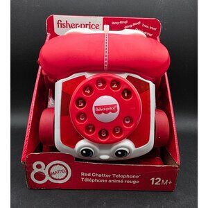 Fisher-Price Red Chatter Telephone Baby Pull Toy 80th Anniversary Edition